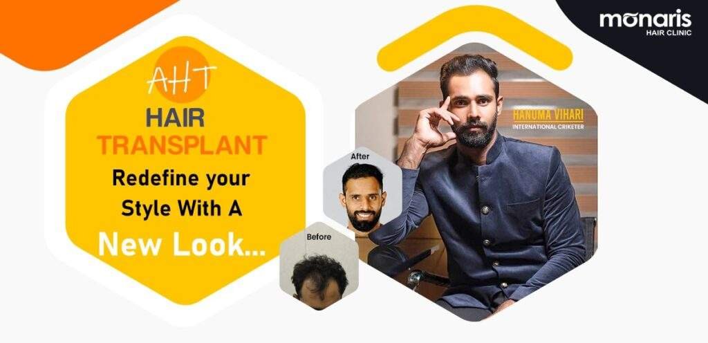 Cricketer Hanuma Vihari’s AHT Experience at Monaris Revealed 1 AHT Hair Transplant in delhi at Monaris Hair clinic by Dr.Aihant Surana Hanuma Vihari 2